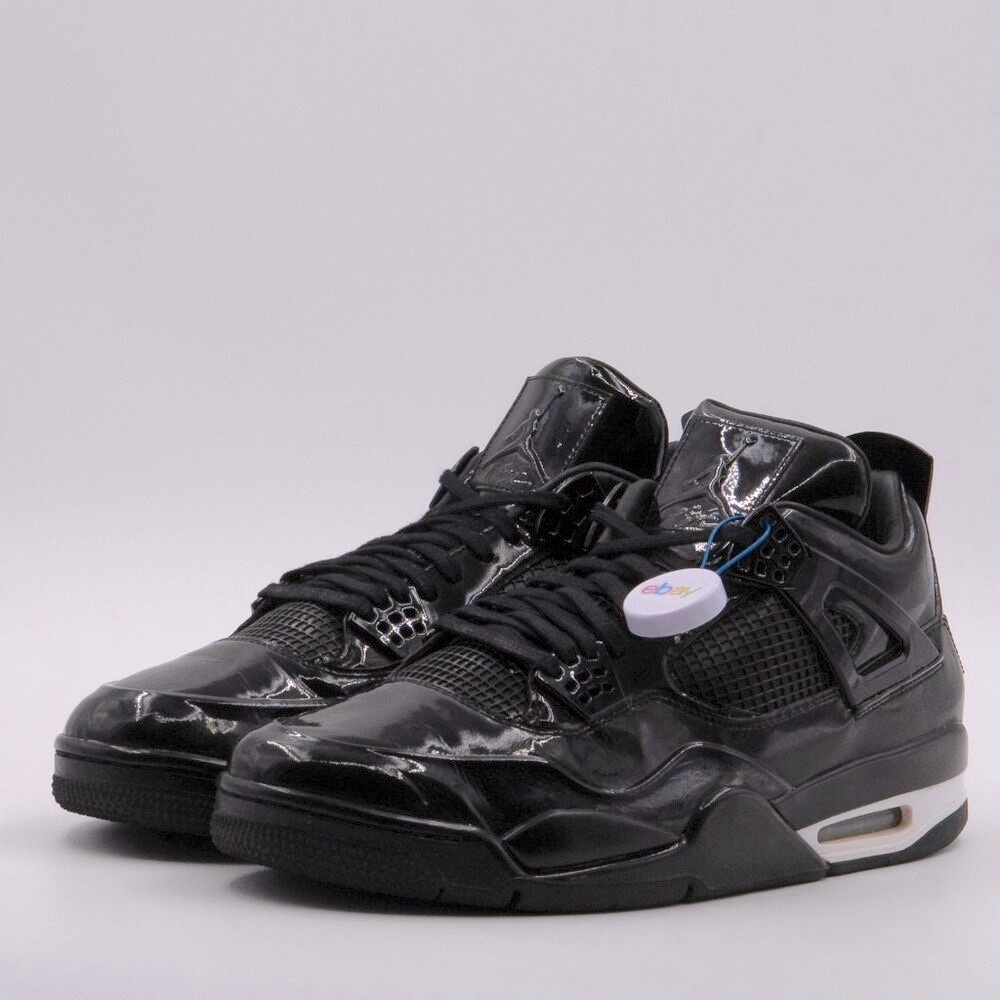 AIR JORDAN 4 Retro “11Lab4 Black” — 13M (EUC Black Patent Leather)